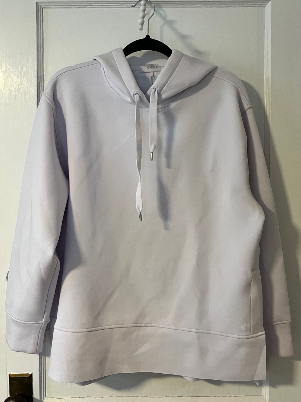 NWT CALIA Soft Scuba Oversized Side Slit Hoodie Lilac Mist size M